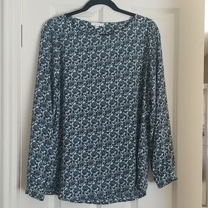 Pleione Floral Green Long Sleeve Blouse